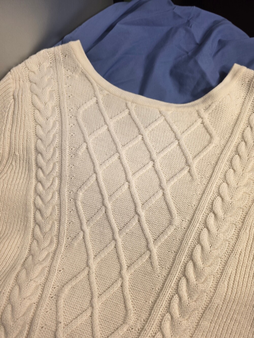 New York & Co Cream Cable Knit Sweater Dress Winter Chic, Preppy, Cozy